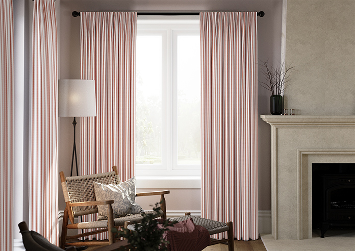 Lace Stripes, Toast Orange - Made to Measure Curtains - Image 3